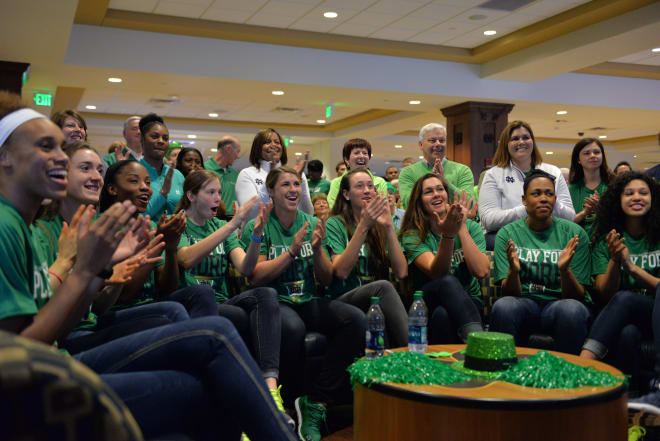 Notre Dame’s No. 2-ranked women celebrated their fifth straight No. 1 seed.