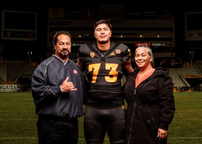 Rustin Young and his parents during his official visit to ASU (Rustin Young Twitter)