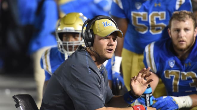 OC/OL coach Justin Frye is the main recruiter for Saia Mapakaitolo for UCLA