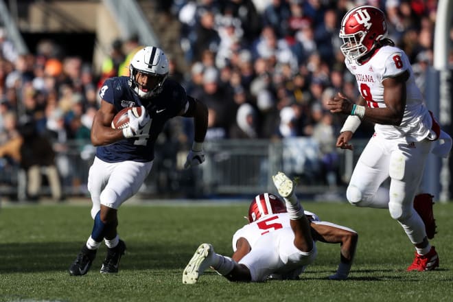 Penn State running back Journey Brown ran for 100 yards and a touchdown against Indiana on Saturday in Happy Valley, one of those touchdowns coming after a poorly executed fake punt by the Hoosiers. (USA Today Images)