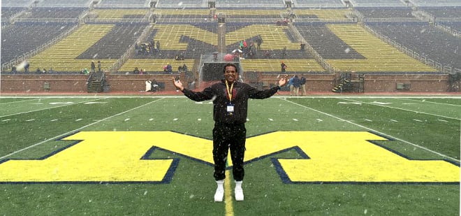 Thomas enjoyed the April snow showers and his first ever visit to Ann Arbor.