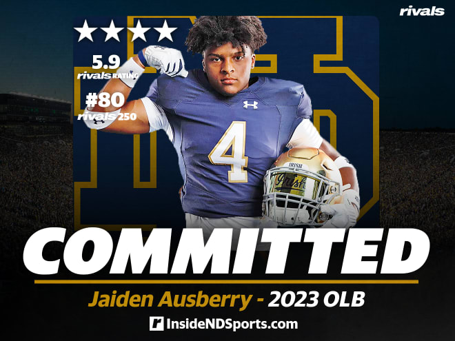 2023 four-star linebacker Jaiden Ausberry is Al Golden's first commit since joining Notre Dame. 