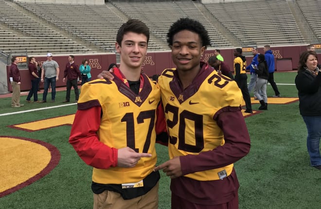 Cole Kramer with teammate and Gopher commit Benny Sapp