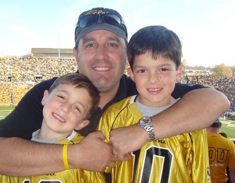 Jeff Bauer with his sons Luke (right) and Jake