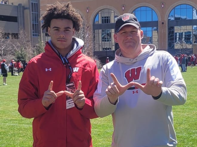 Wisconsin offered 2026 tight end Landon Miree (left) on Saturday. 