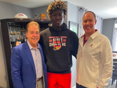 Anthony Lucas with Nick Saban and Drew Svoboda earlier this week.