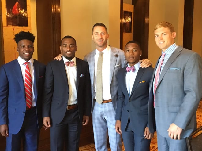 Jah'Shawn Johnson, Keke Coutee, Kliff Kingsbury, Cam Batson, and Dylan Cantrell in Frisco