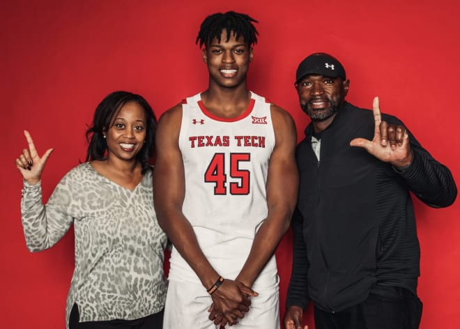 RJ Godfrey with his family at Texas Tech