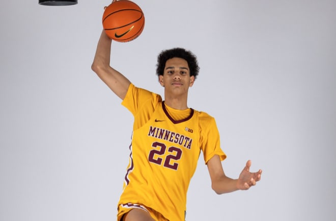 Union (Okla.) forward Trent Pierce on his official visit with Minnesota earlier this year