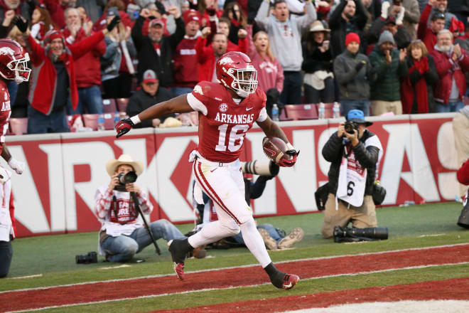 Treylon Burks had another 100-yard game Friday against Missouri.