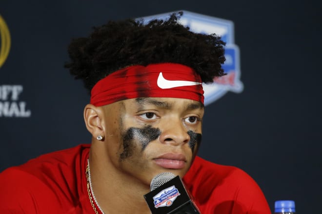 justin fields no shirt