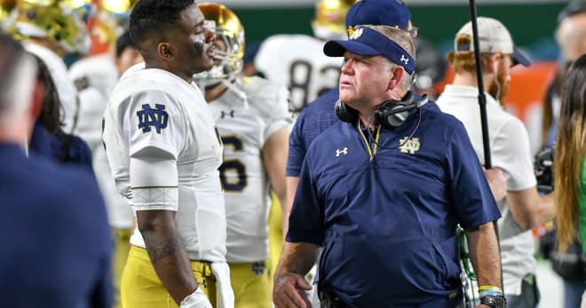 Brandon Wimbush and head coach Brian Kelly will attempt to regain the form the offense had through the first nine games last year.