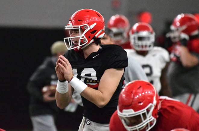 JT Daniels during practice earlier this week.