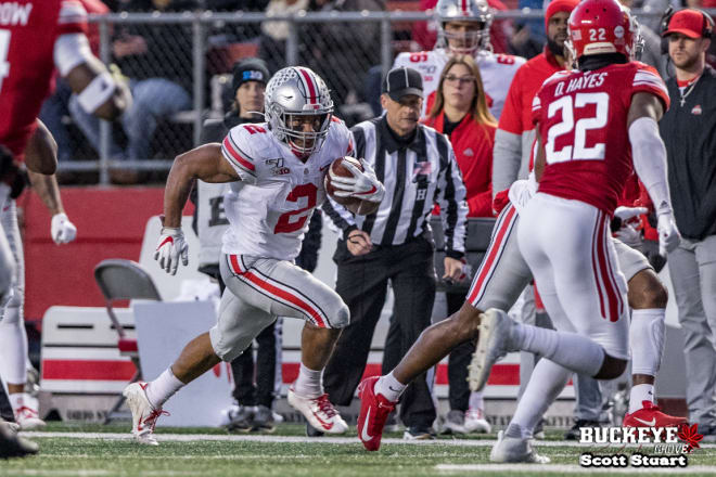 J.K. Dobbins led all backs with 89 yards and two touchdowns.