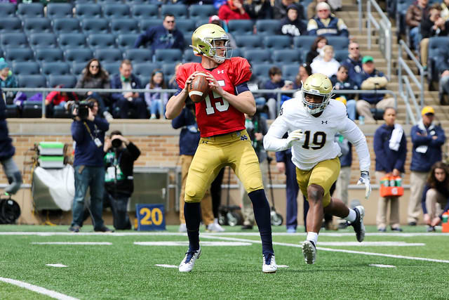 Quarterback Phil Jurkovec was sacked 12 times, often because of holding on to the ball too long., per head coach Brian Kelly.