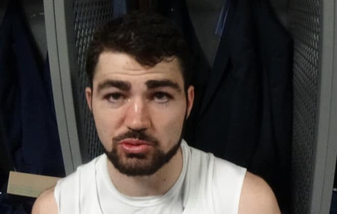Luke Maye and six other Tar Heels discuss their 84-66 win over Lipscomb on Friday in Charlotte.