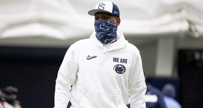 Penn State Nittany Lion safeties coach Anthony Poindexter met with the media for the first time March 8.