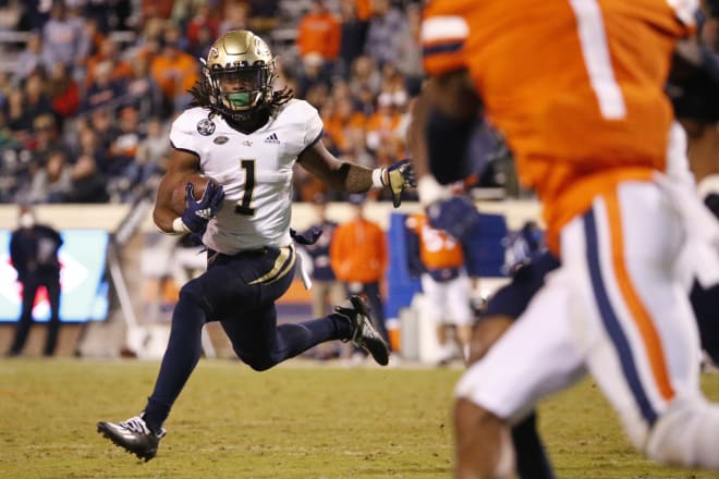 Gibbs had 99 yards rushing in the opener, but did not get more than 64 yards rushing in the next five games until UVA