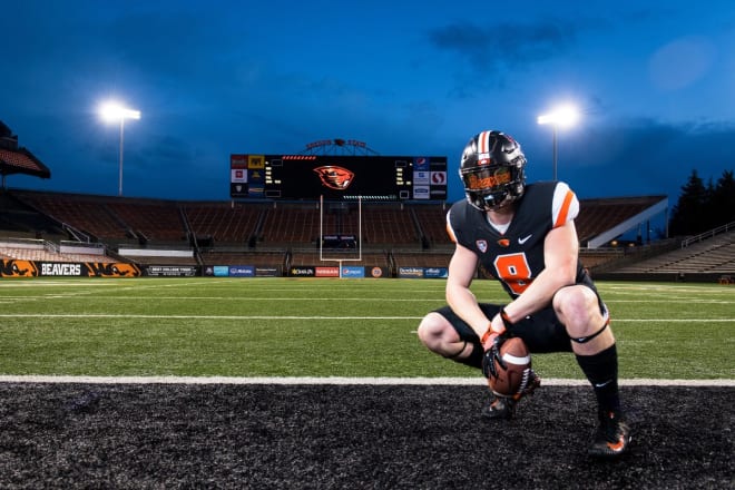 Luke Musgrave with the sweet pic in Reser Stadium during his official visit last weekend
