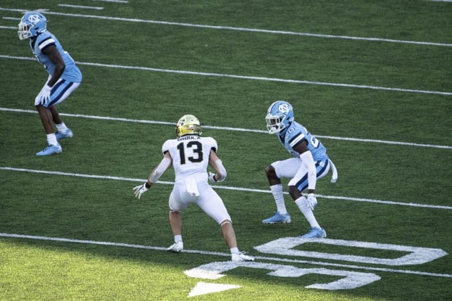 Everything changed for Grimes (20) and UNC's defense late in the Wake game.