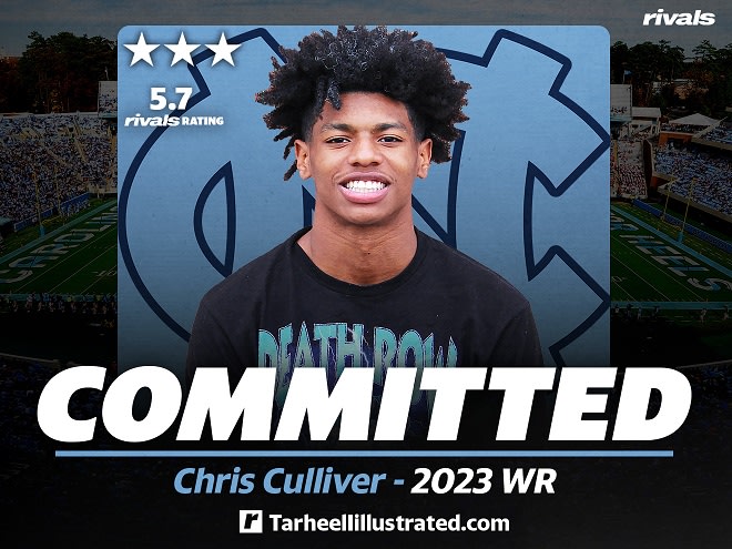 Three-Star 2023 WR Chris Culliver has announced he will play football for the Tar Heels.