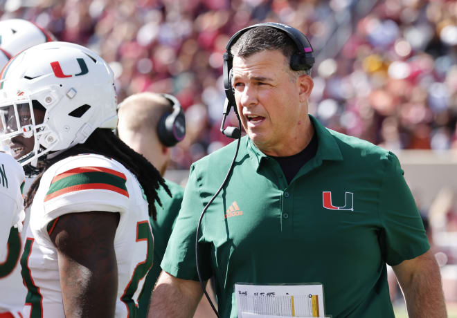 Mario Cristobal is in his first season as Miami's coach. 