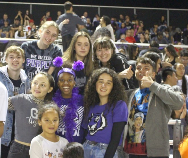 Millennium fans (plus one from Gilbert) at the 5A first-round game against Gilbert in Goodyear last month. 