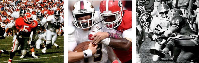 In fairly recent years, Georgia benefited in (L to R) 1992 (vs. GA Southern), 2015 (vs. UL Monroe), and 1988 (vs. William & Mary) by facing easy, peasy schedules. Will the same hold true for 2018?