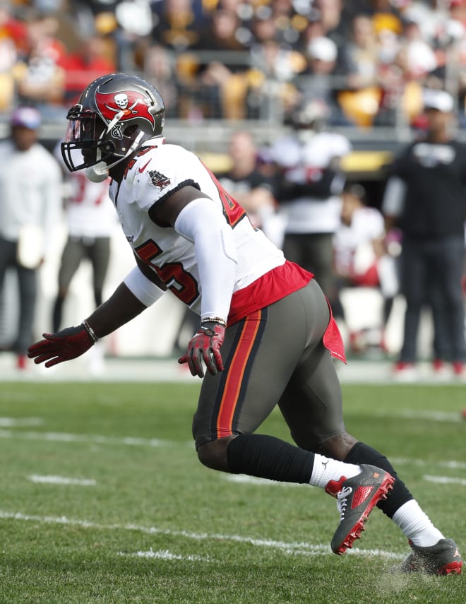 Former LSU linebacker Devin White of the Tampa Bay Bucs is one of two former Tigers' defenders with 400 or more snaps after the first six weeks of the NFL season.