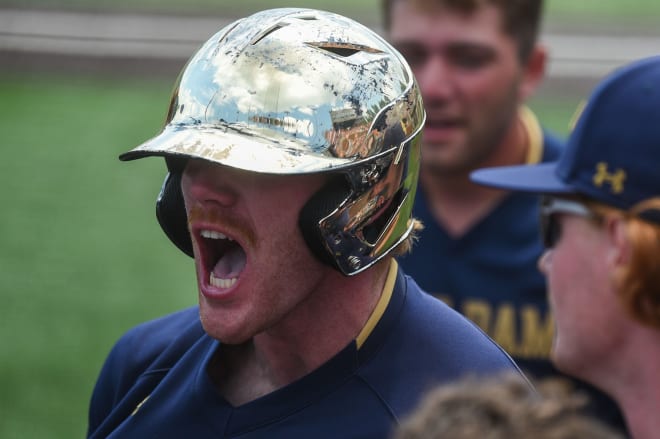Third baseman Jack Brannigan is fired up to help lead Notre Dame to its third-ever College World Series appearance.