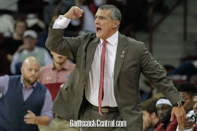 Frank Martin coaches his first NCAA Tourney game in five years on Friday night in Greenville.