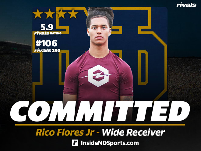 Four-star wide receiver Rico Flores Jr. is Notre Dame's 18th commit in the 2023 recruiting class. 