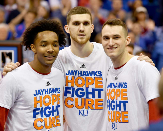 KU fans can see the trio of Devonte' Graham, Svi Mykhailiuk and Clay Young one final time on Saturday night