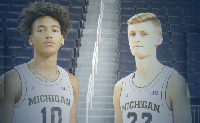 Michigan's 2019 recruiting class of Jalen Wilson (left) and Cole Bajema is ranked 28th nationally by Rivals.com. 