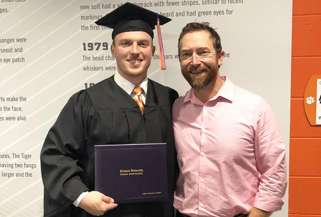 Joe Sanders with his cousin Scott Junkins on graduation day from Clemson.