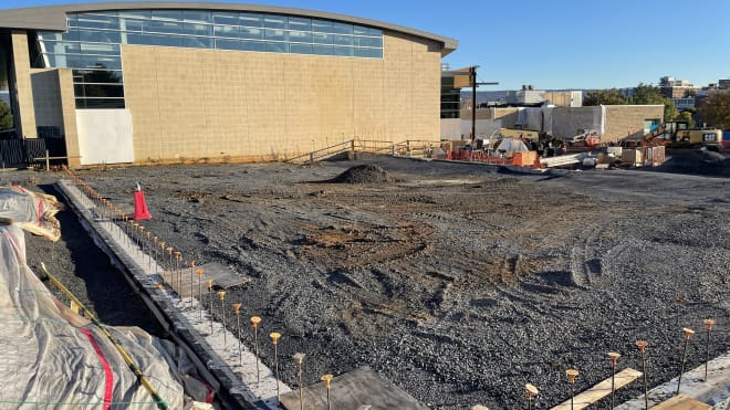 The site of Penn State Nittany Lions football's future expanded weight room off the Lasch Building.