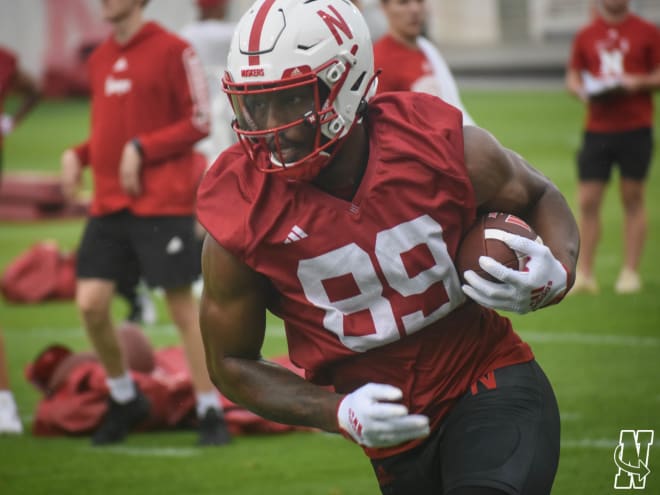 Arik Gilbert during Nebraska fall camp