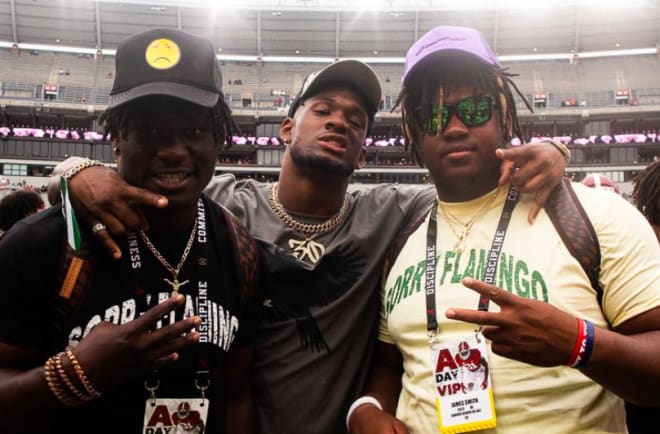 Qua Russaw, Mack Wilson and James Smith in Tuscaloosa on Saturday.