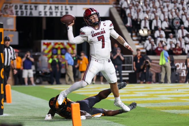 Jeremiah Masoli 2.0 tries to make a miracle play to bail out South Carolina during a blowout loss. 