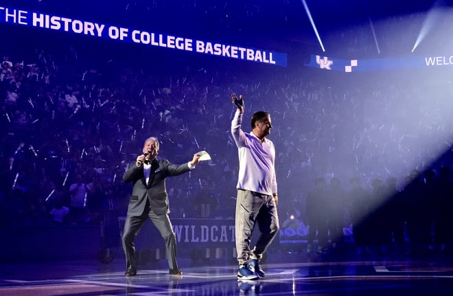John Calipari, entering his 11th season at Kentucky, was introduced to the crowd by MMA announcer Bruce Buffer.