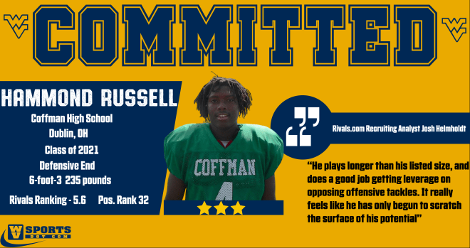 Russell has committed to the West Virginia Mountaineers football program. 
