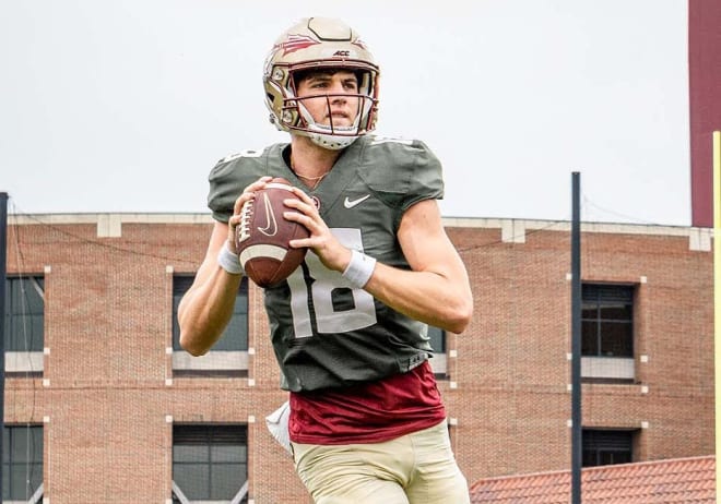 Redshirt freshman QB Tate Rodemaker has looked good in spring scrimmages but had a tougher day Monday.