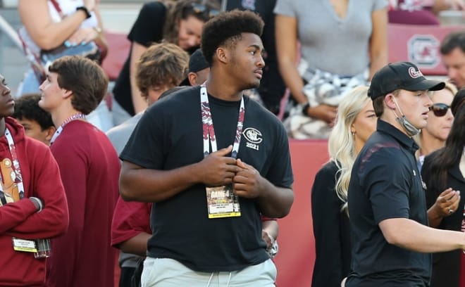 Camden (S.C.) standout DT Xzavier McLeod on the sidelines at the South Carolina-Kentucky game.
