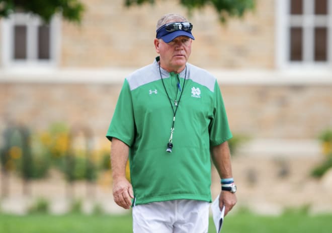 Notre Dame head coach Brian Kelly enters his 10th season in South Bend with a preseason top-10 squad.