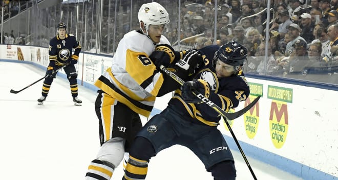  Buffalo defeated Pittsburgh 5-4 in overtime Monday night. 