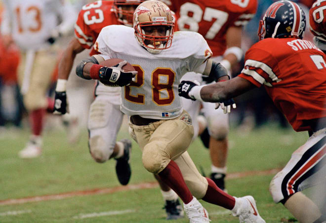 Tailback Warrick Dunn was the reason many FSU fans fell in love with the 'Noles.