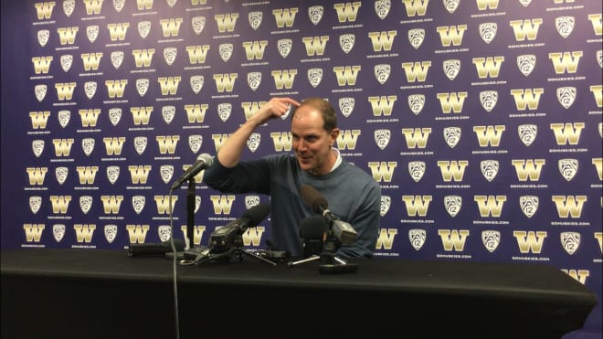 Mike Hopkins met with the media Thursday for the final time in 2017-18, following the Huskies 85-81 double-overtime loss to Saint Mary's in the Second Round of the NIT Tournament on Monday. 
