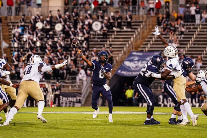 UConn quarterback Ta'Quan Roberson throws a pass against FIU last weekend. 