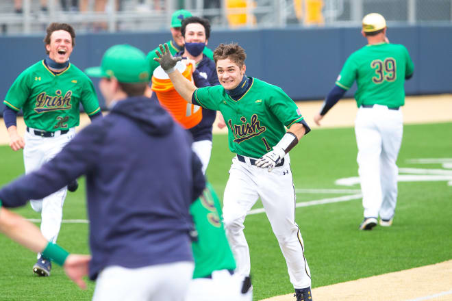 Notre Dame Fighting Irish baseball senior left fielder Ryan Cole.