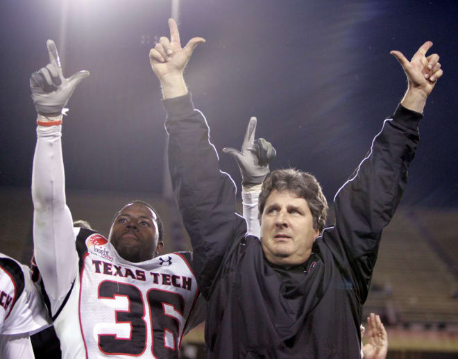 Antonio Huffman (left) and Mike Leach (right)